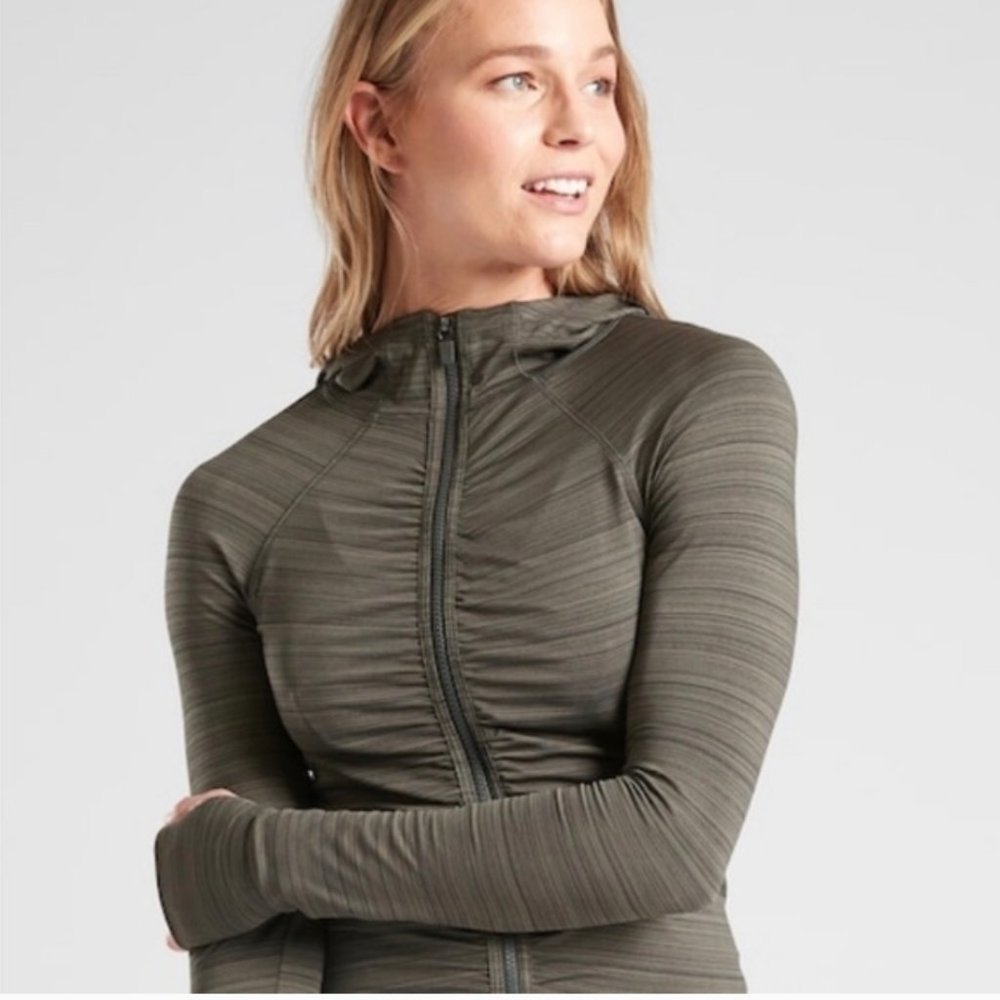 Athleta Green UPF 50+ Crosscurrent Hooded Jacket | XL